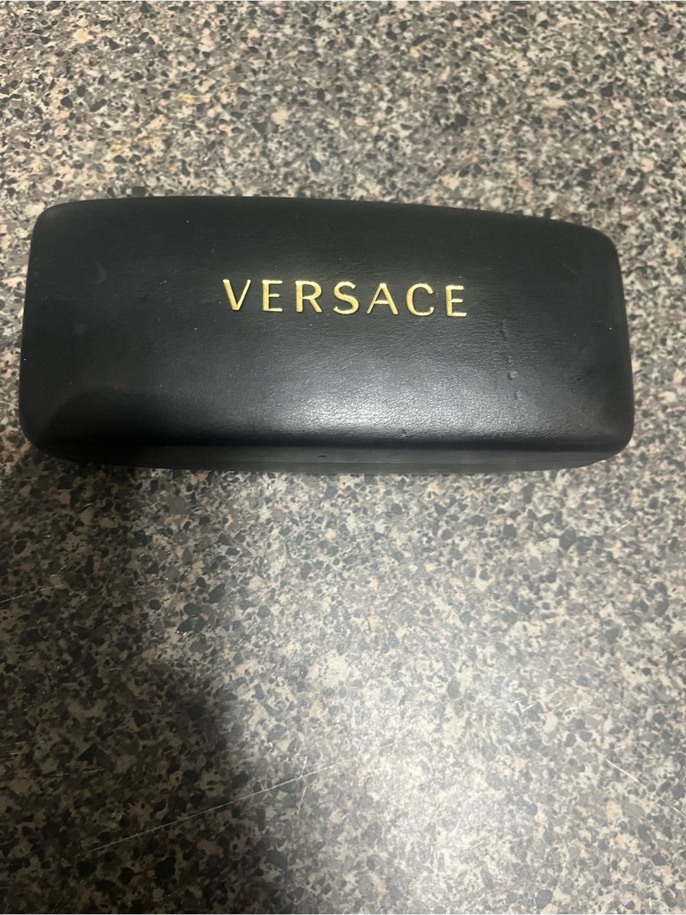 Versace Black and Gold Logo Eyewear Case